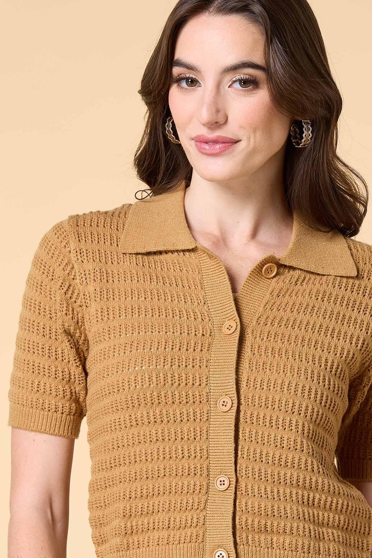 Versona love and lattes cardigan CAMEL