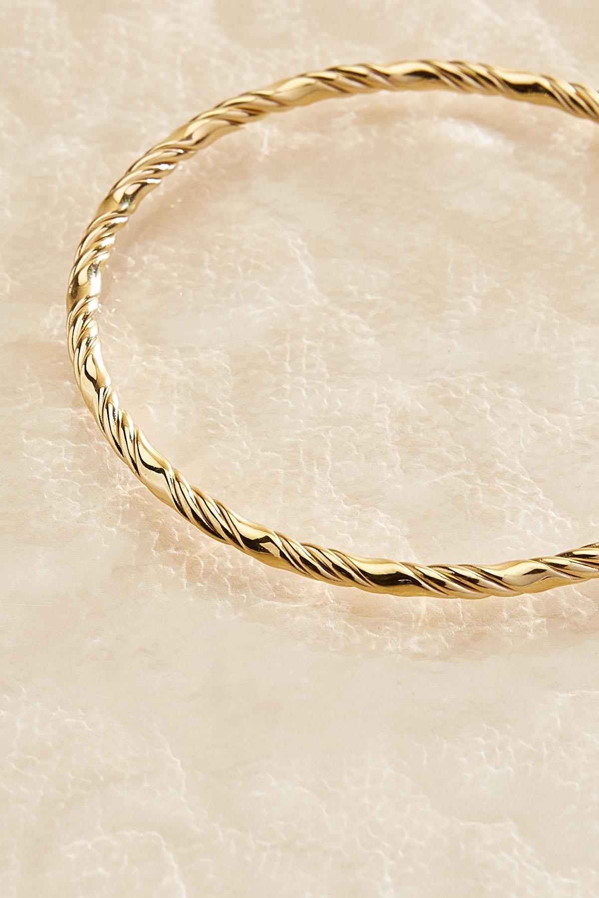 Versona waterproof twisted bangle bracelet GOLD