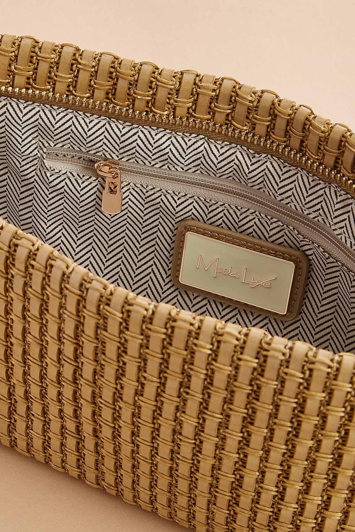 Versona slim woven shoulder bag LIGHT_TAUPE