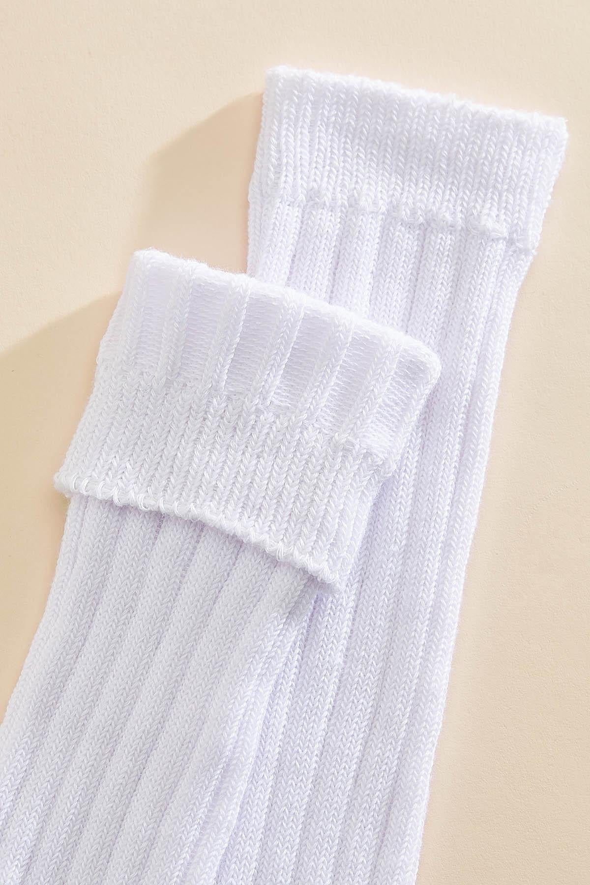Versona slouchy crew socks WHITE