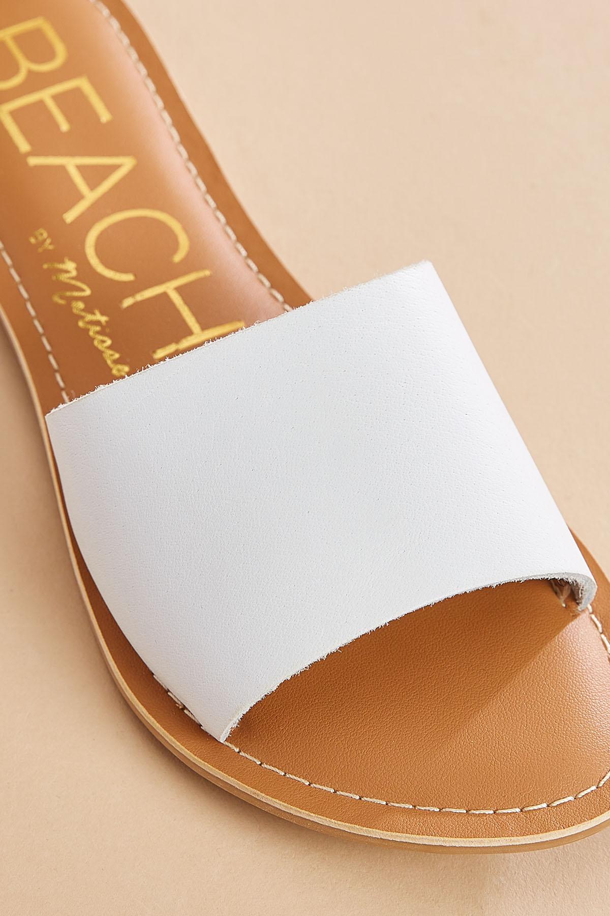 Versona faux leather single band sandals WHITE