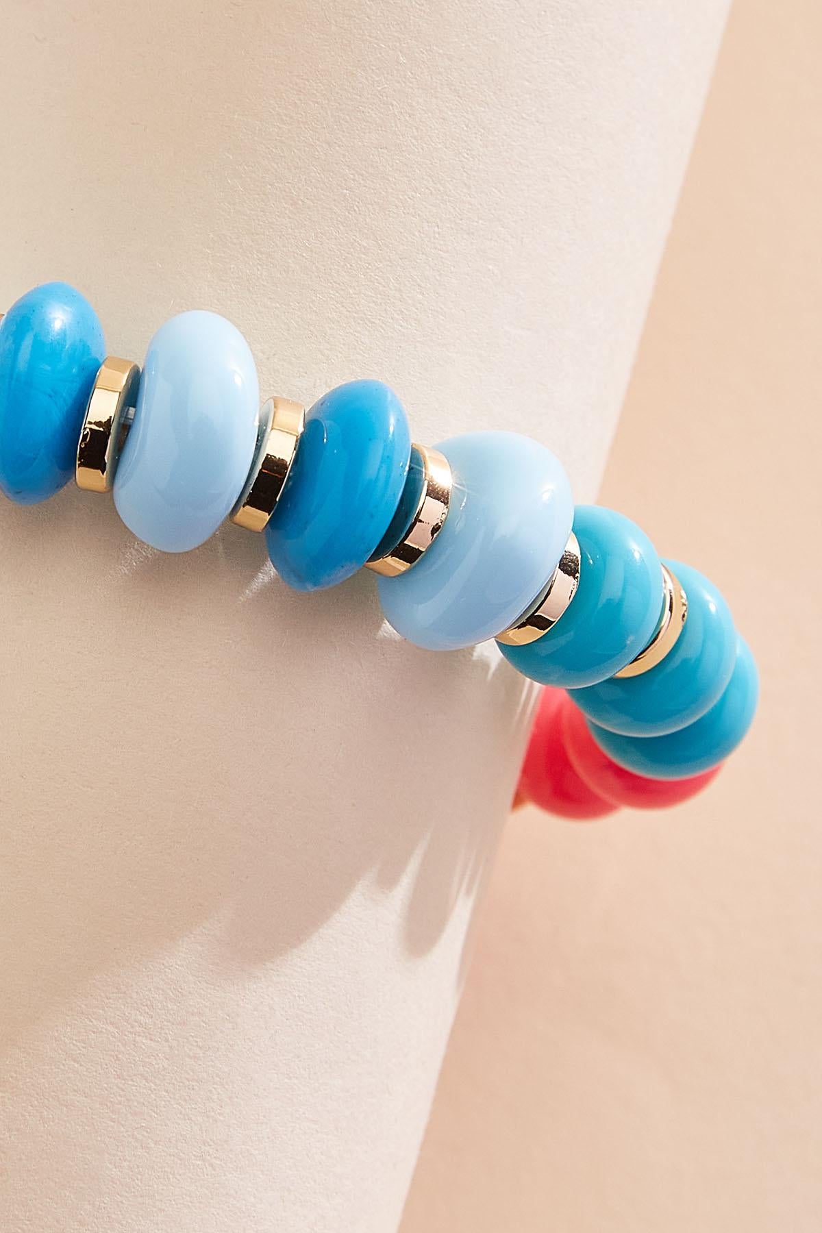 Versona multicolor lucite beaded stretch bracelet MULTI_SPRING