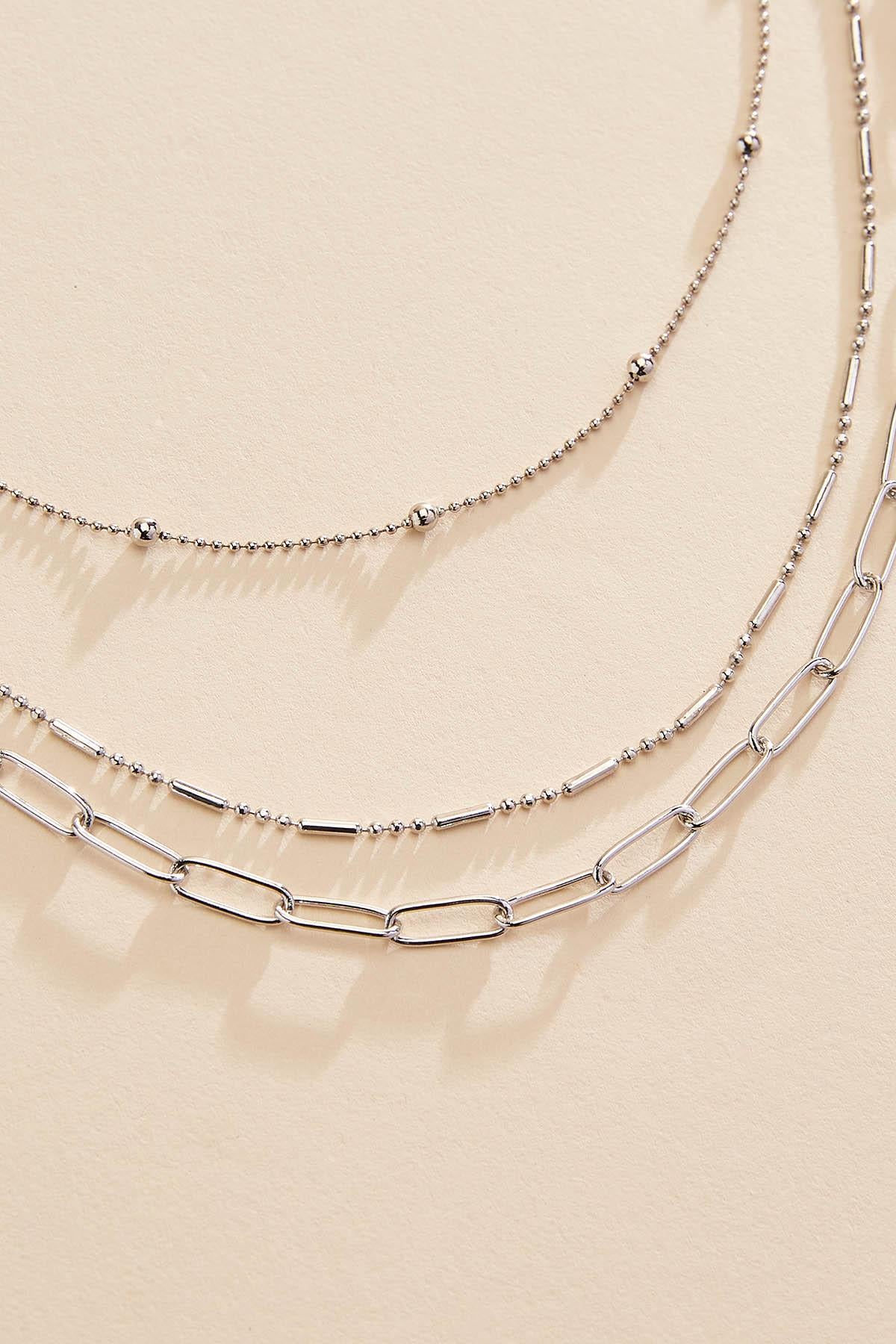 Versona mixed chain layered necklace GOLD
