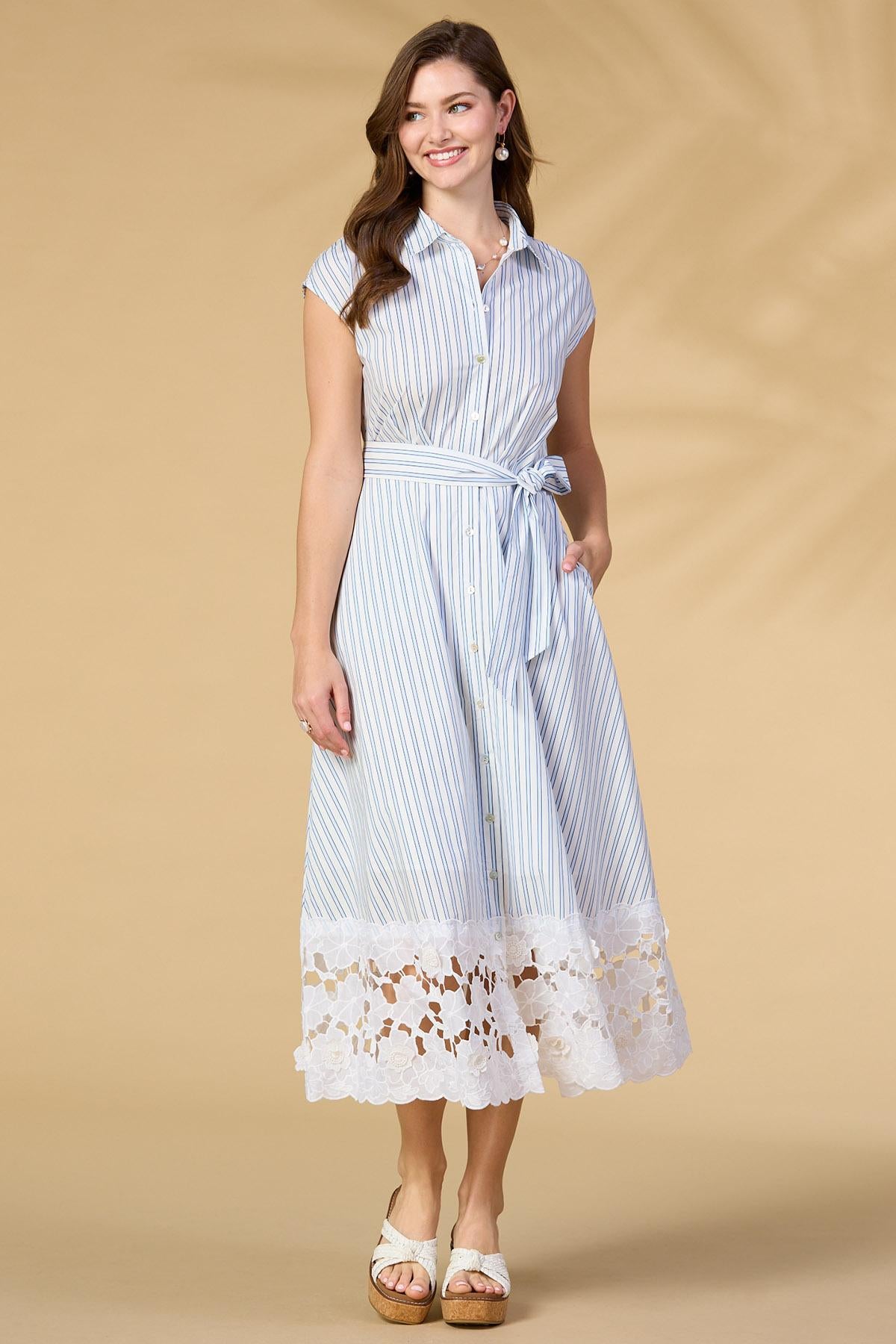 Versona spring water shirt dress BLUE_MULTI
