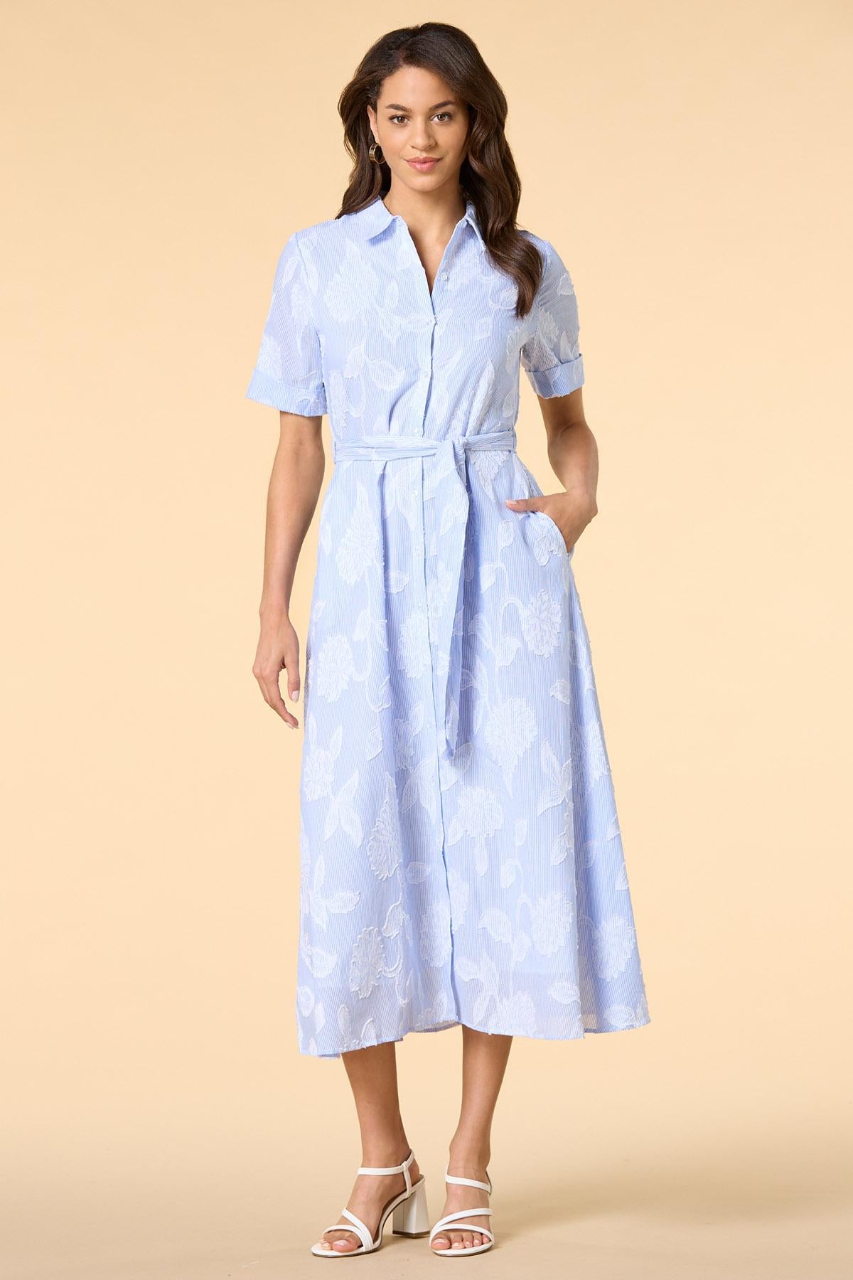 Versona cool summer maxi shirt dress BLUE_MULTI
