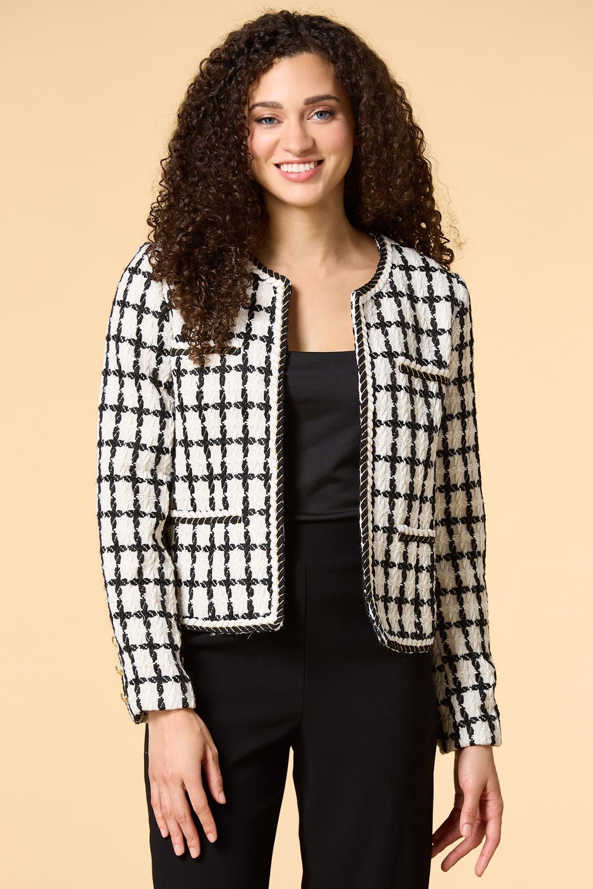 Versona window shopping blazer BLACK_WHITE_PATTERN