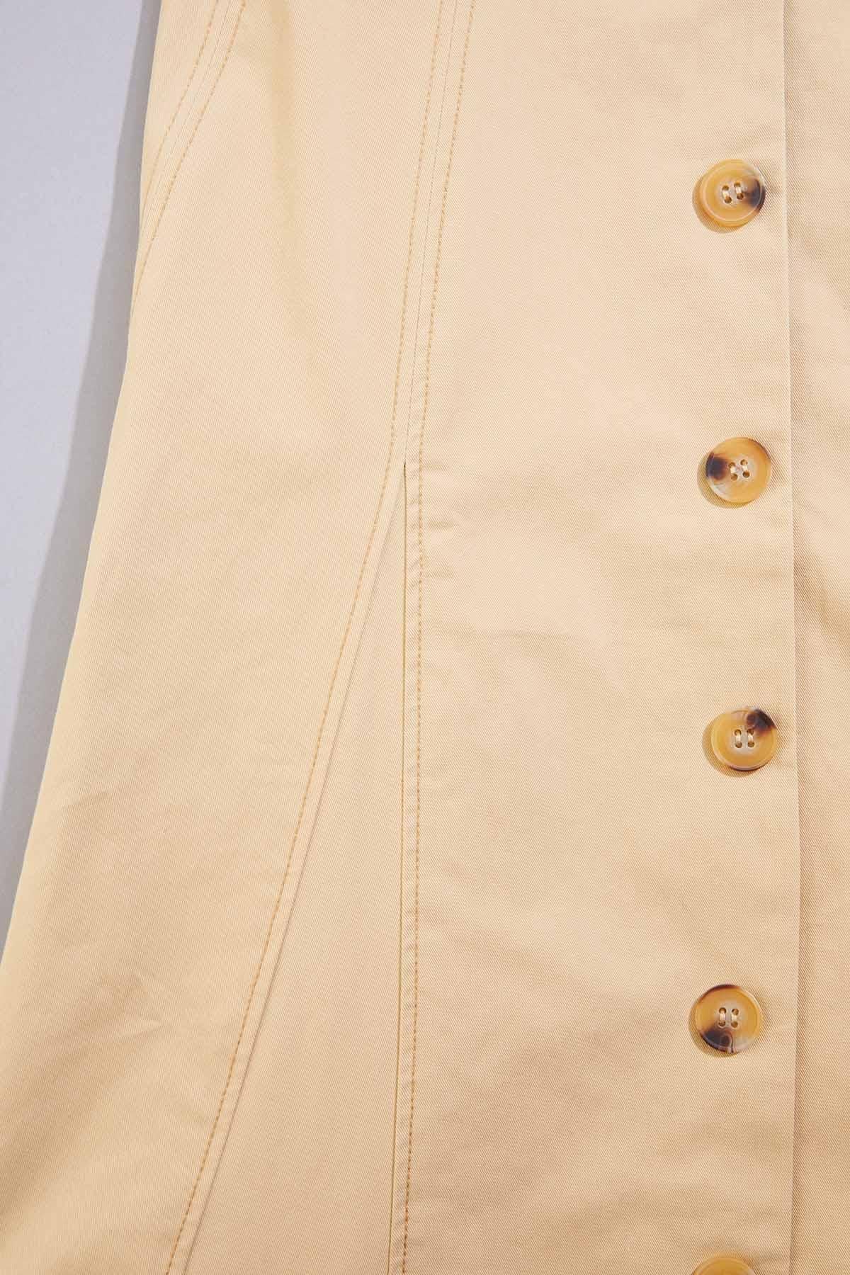 Versona cache button front midi dress BEIGE