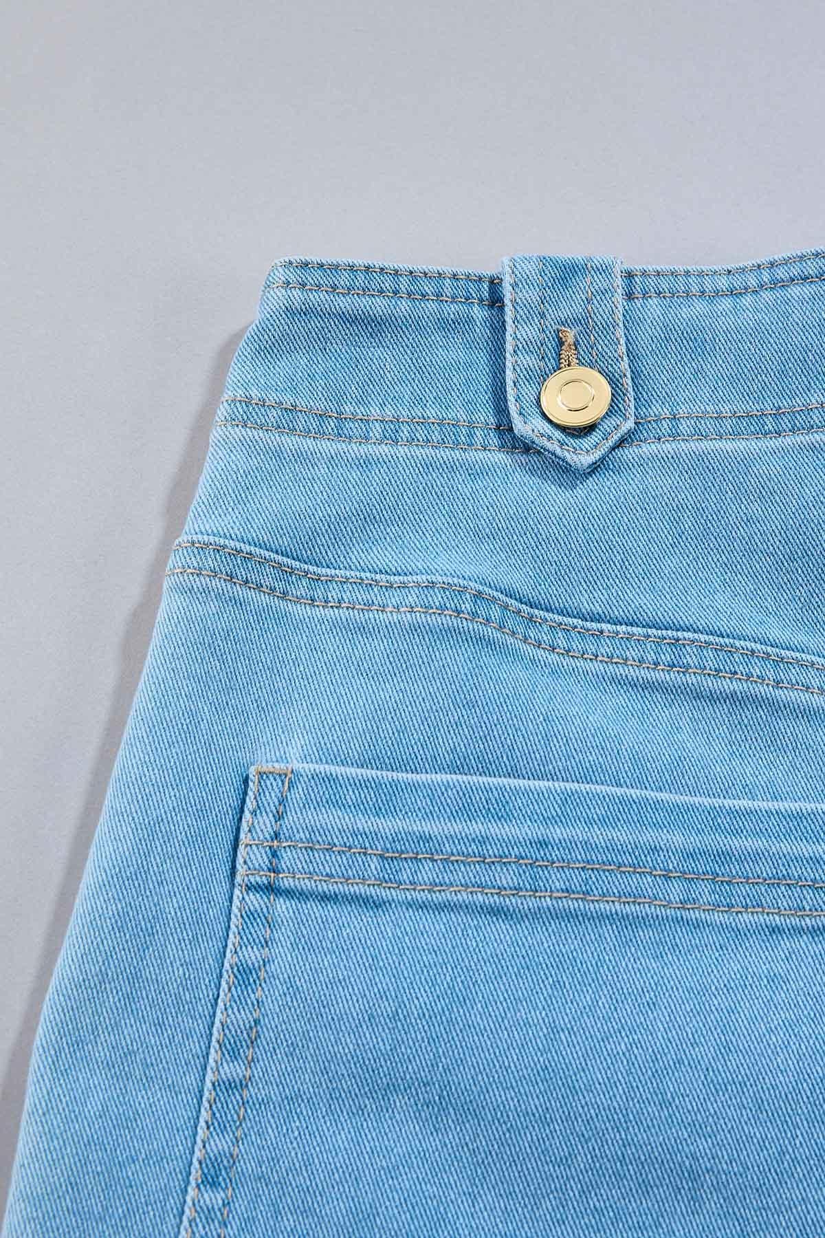 Versona cache high rise denim shorts LIGHT_WASH_DENIM