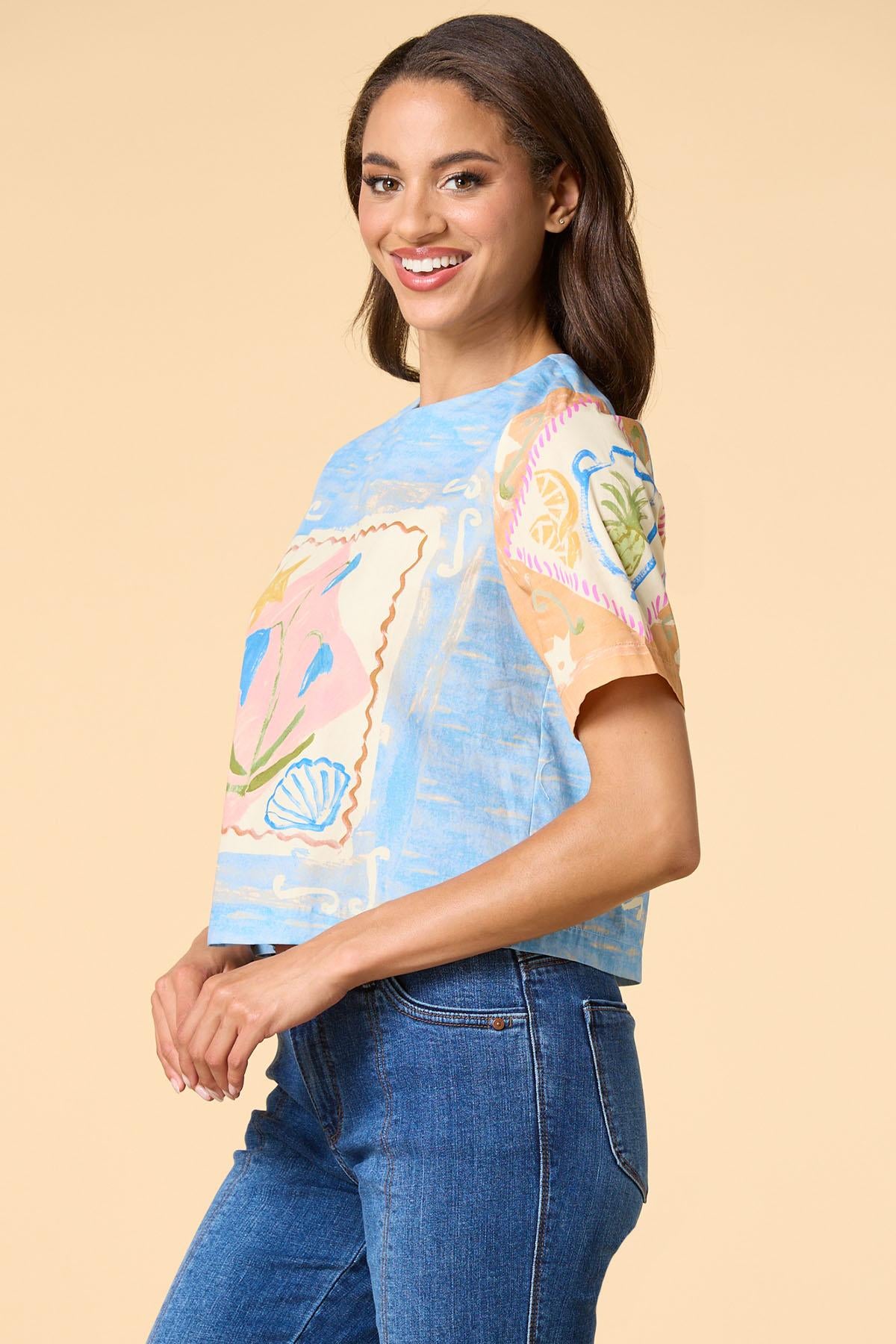 Versona send a postcard tee MULTI