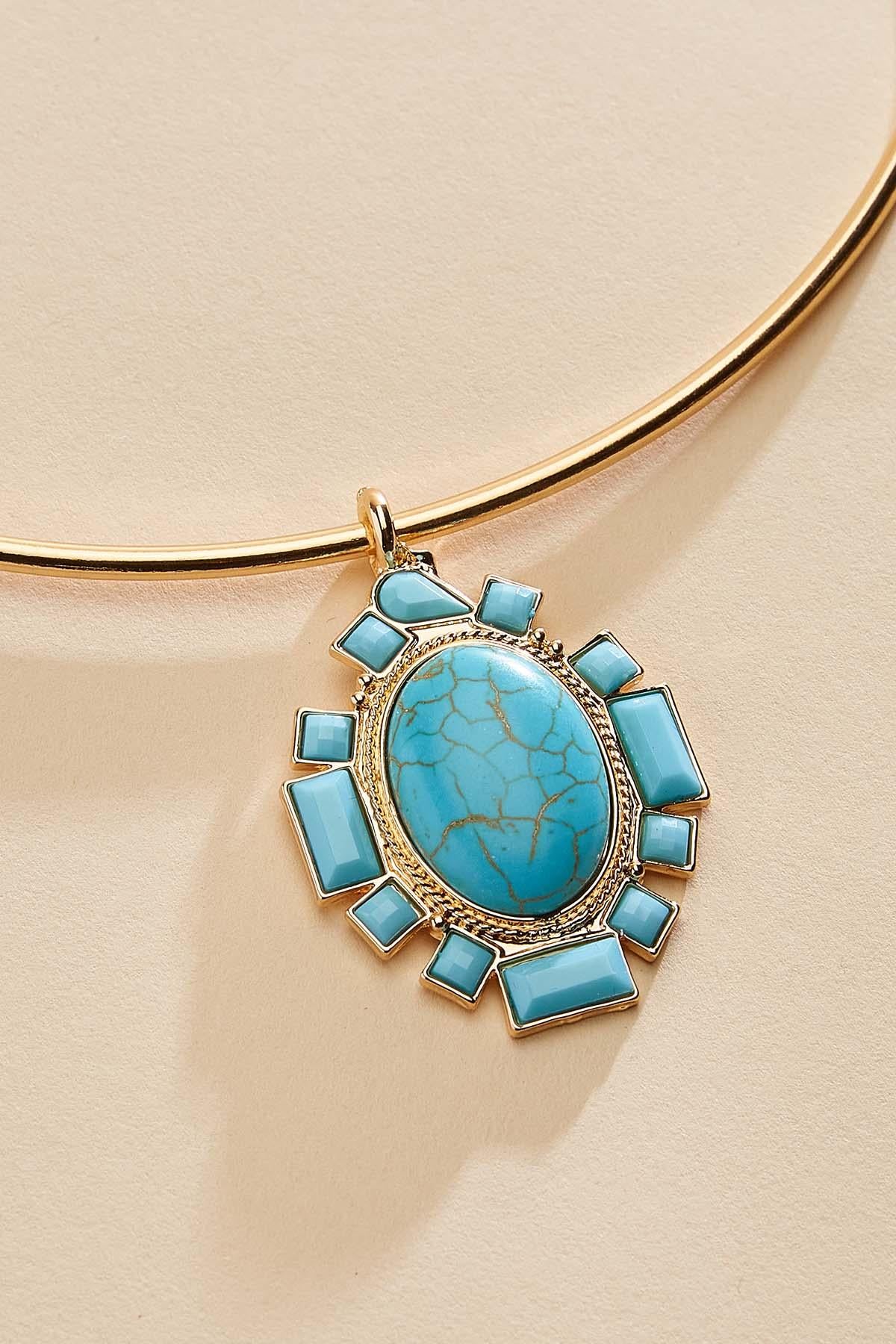 Versona semi- precious turquoise pendant necklace RIO_TURQ