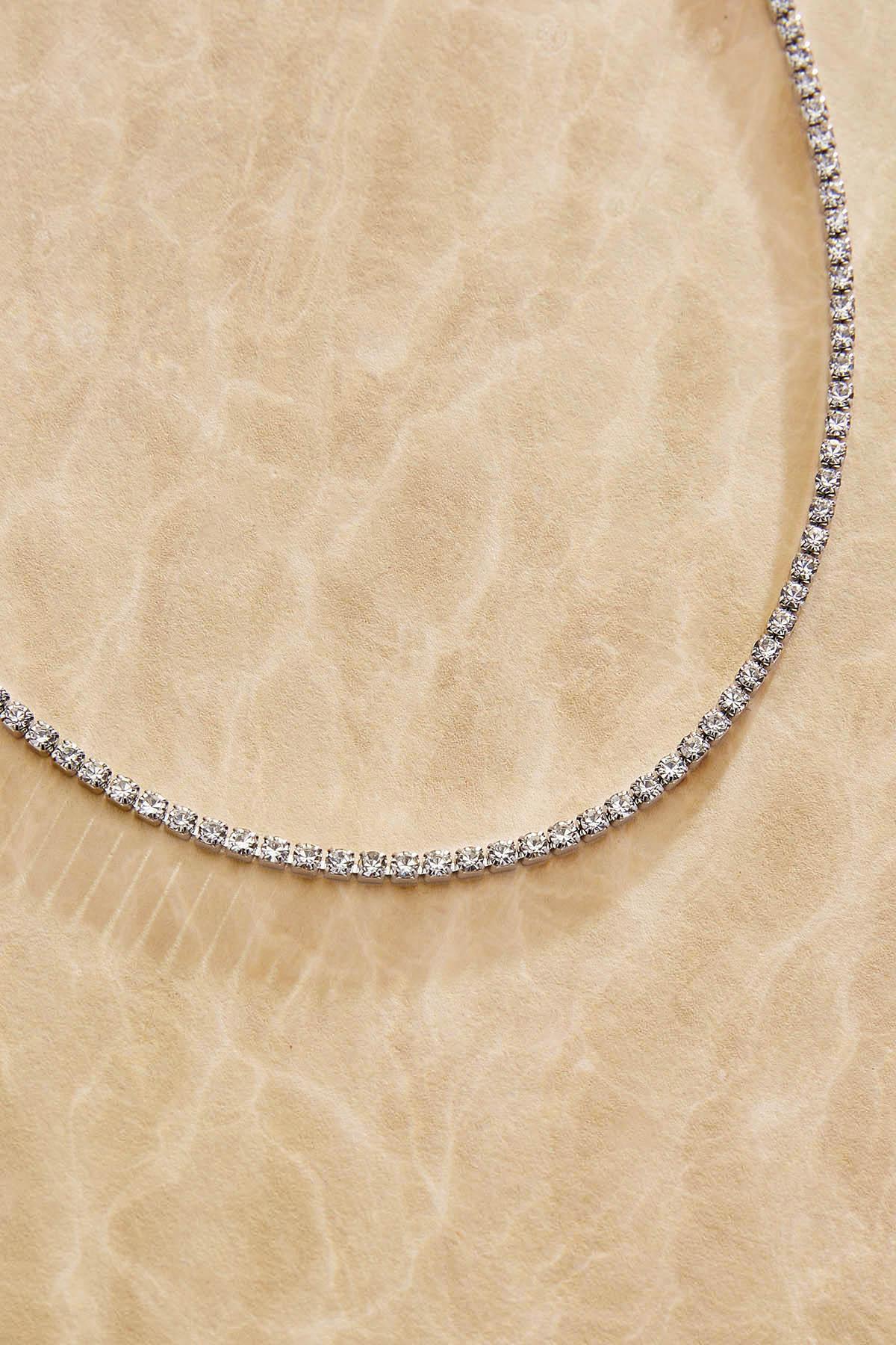 Versona waterproof glass stone chain necklace GOLD