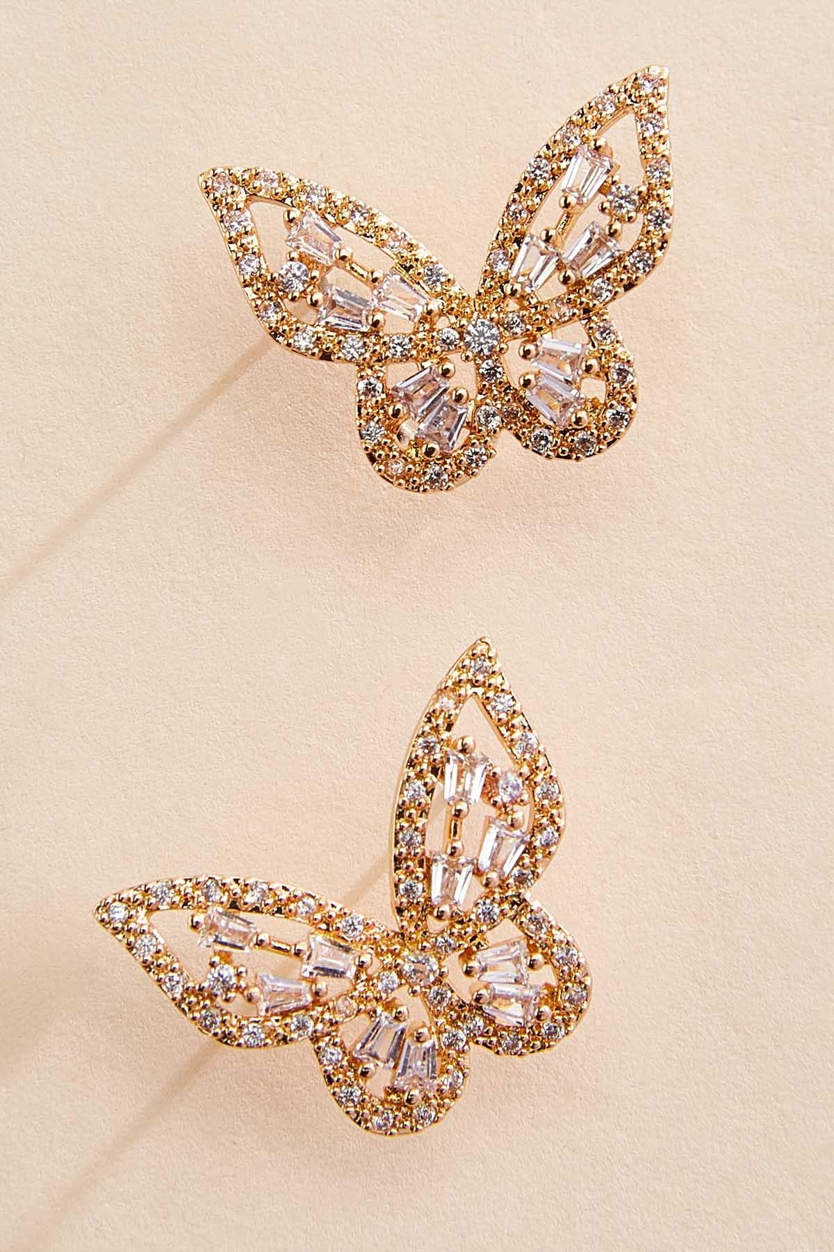 Versona gold embellished butterfly necklace set GOLD