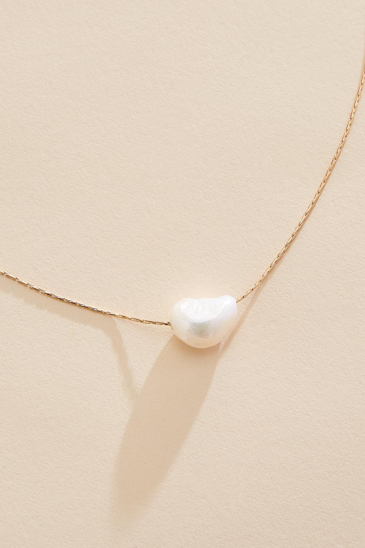 Versona delicate pearl pendant necklace GOLD