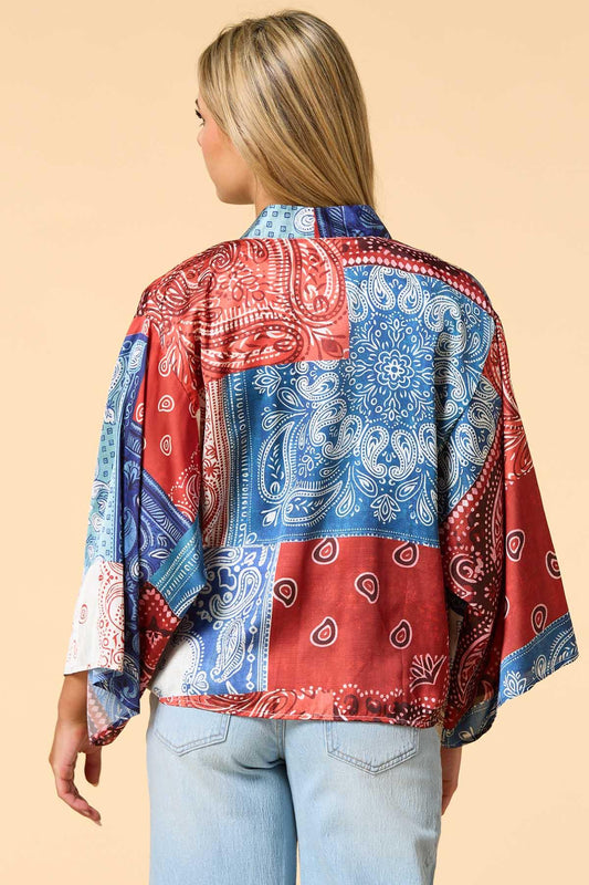 Versona boho babe satin kimono RACING_RED