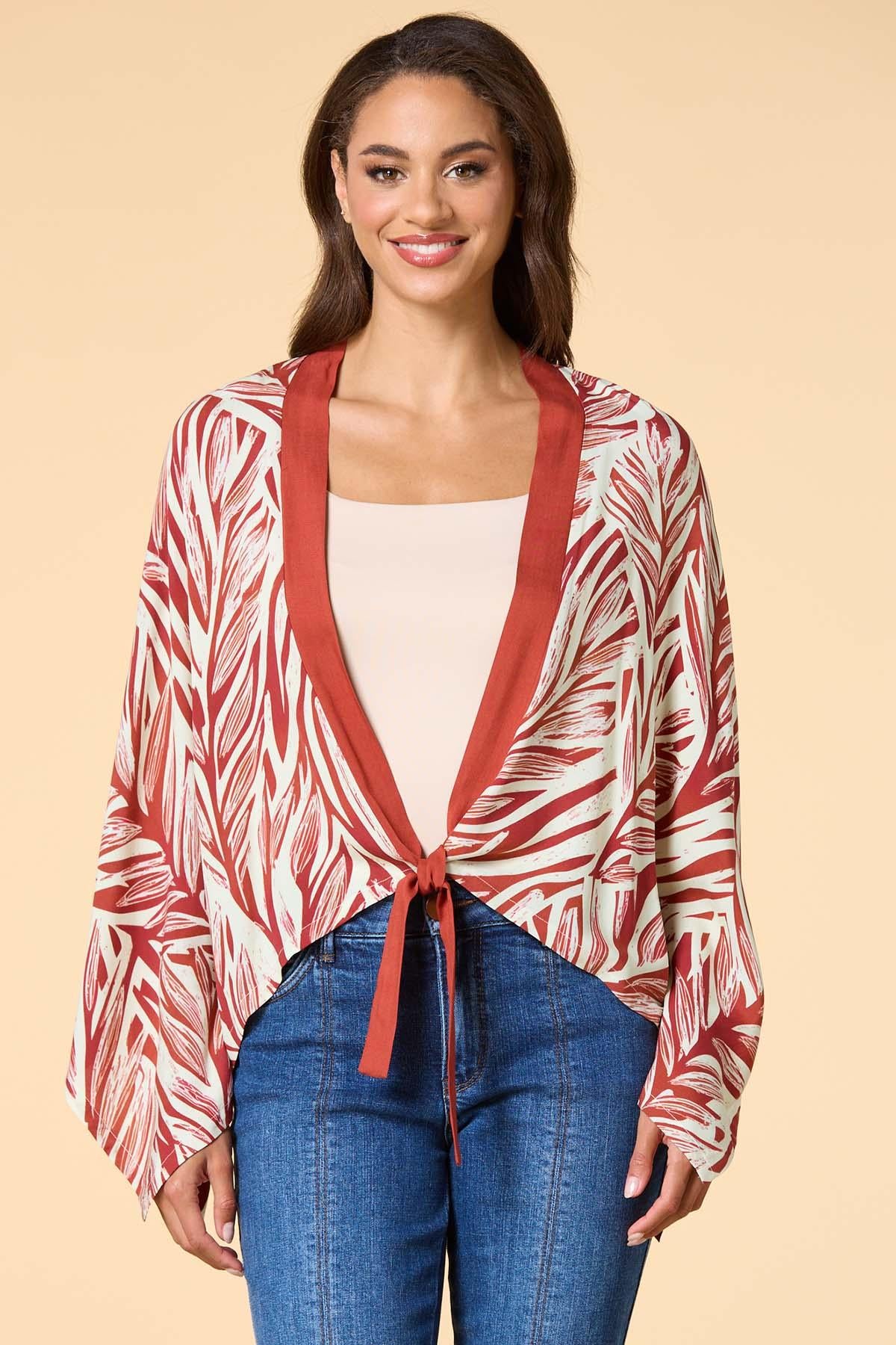 Versona leaf a message kimono HABANERO
