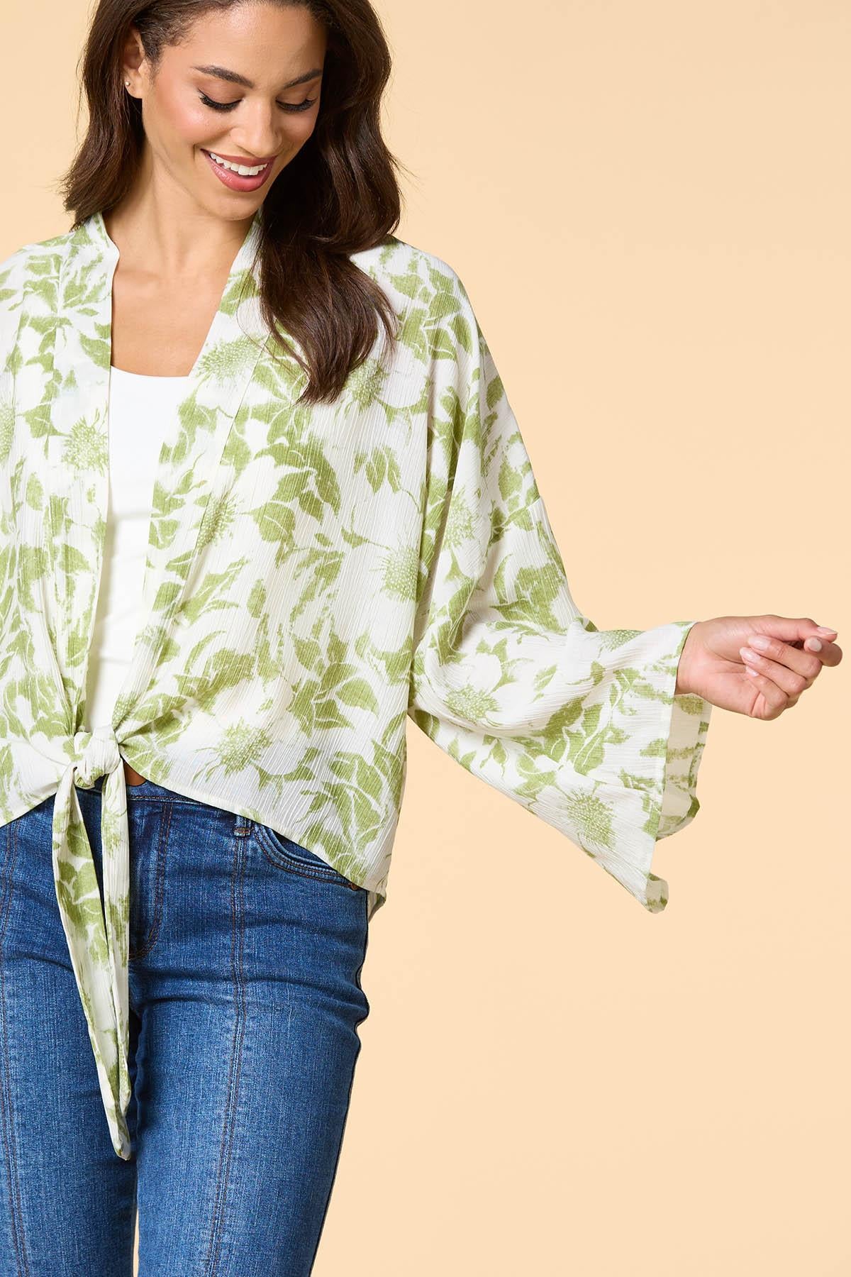 Versona pretty palms cardigan CALLISTE_GREEN