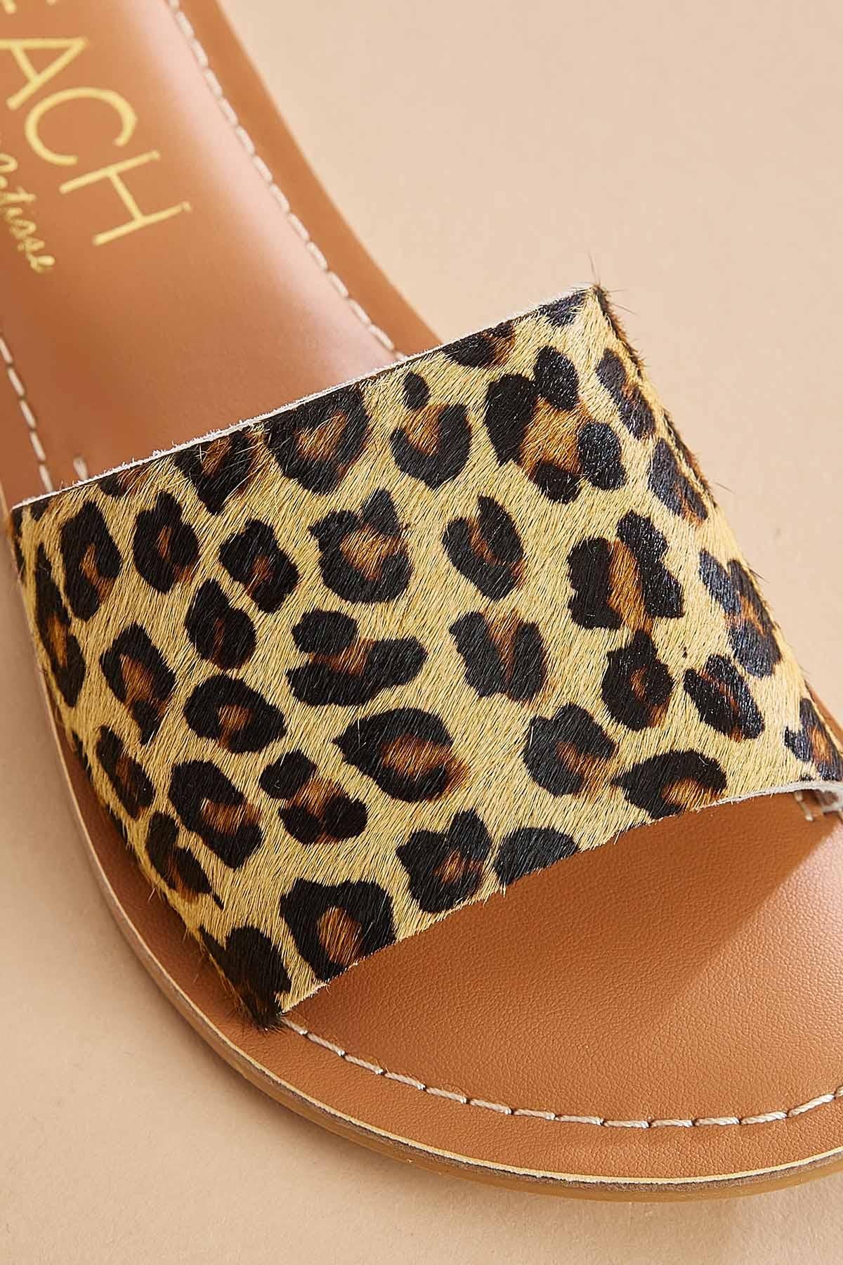 Versona faux leather animal print sandals BEIGE