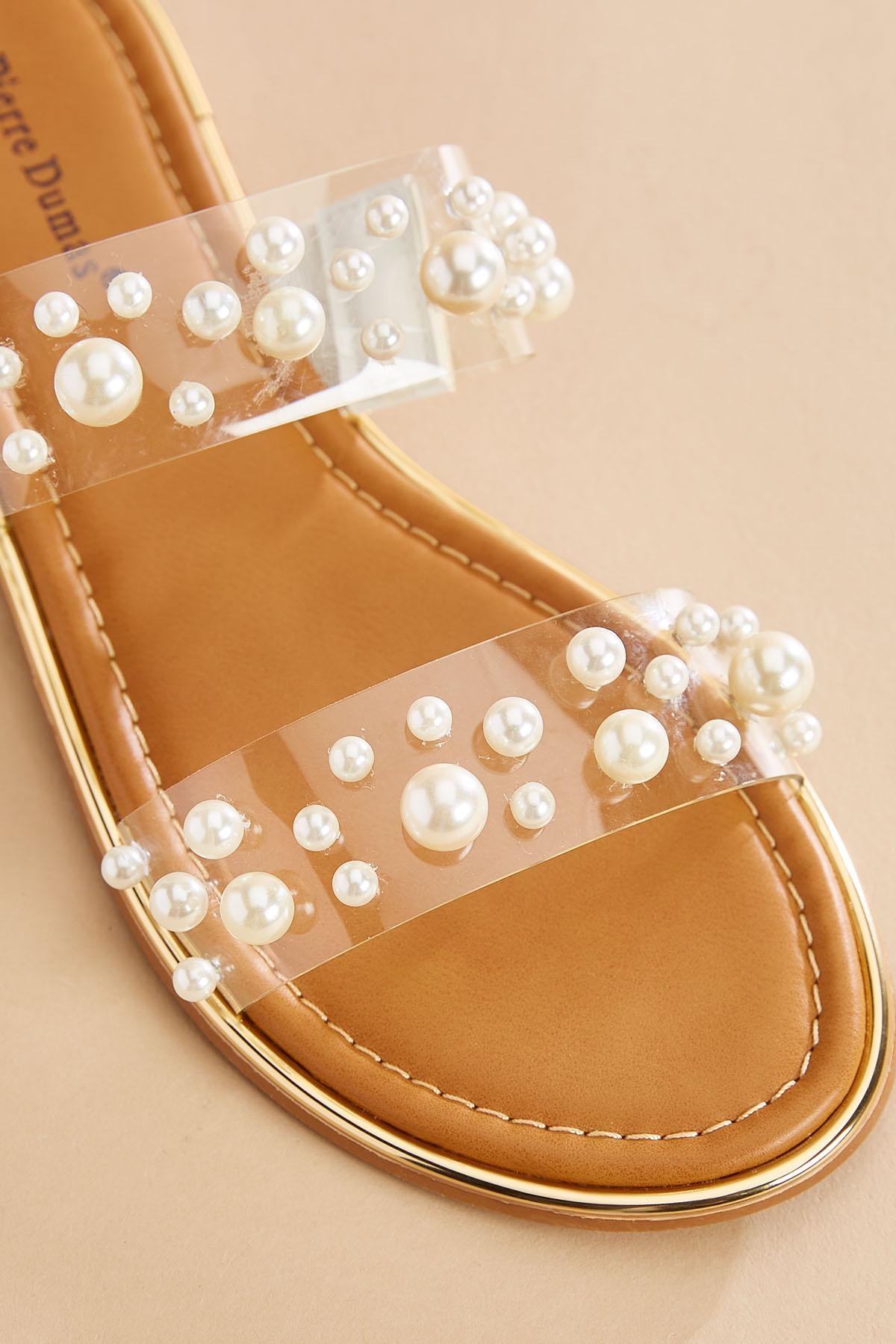 Versona pearl embellished clear band sandals CRYSTAL_CLEAR