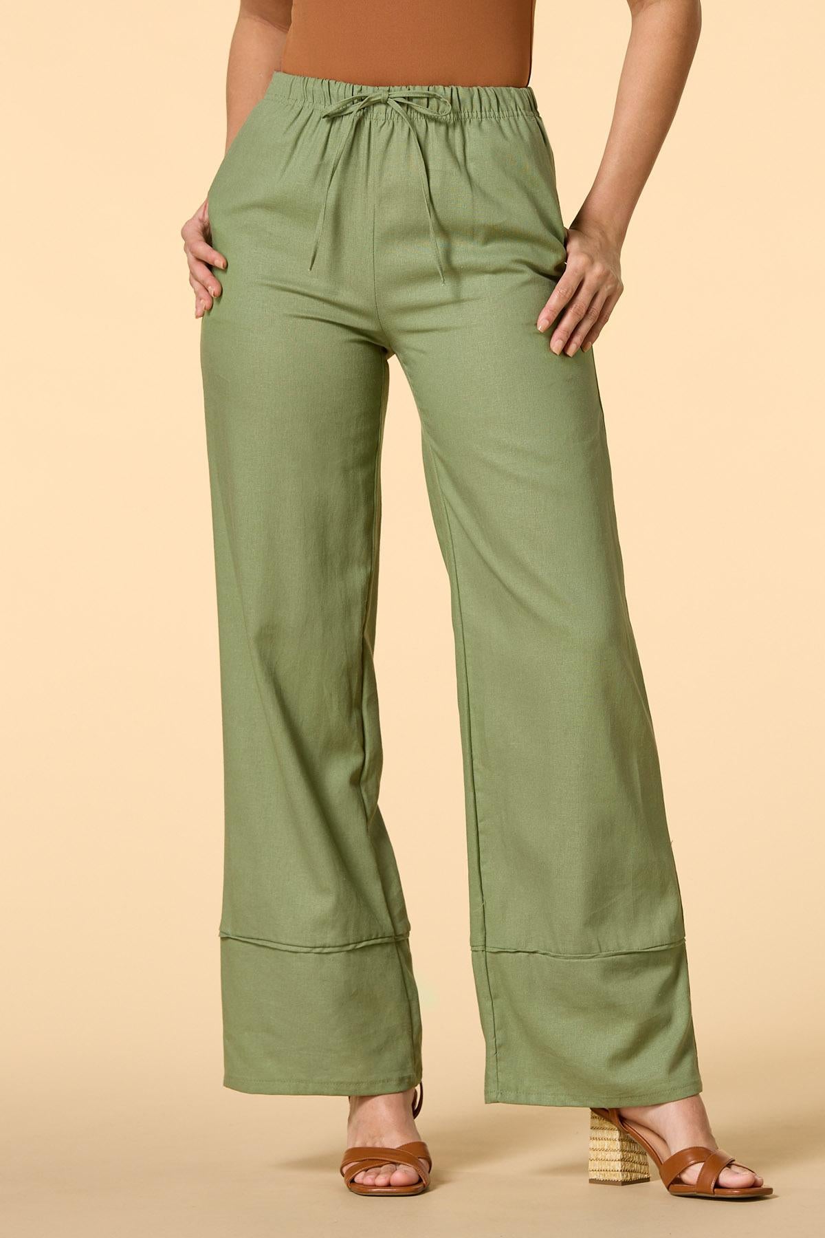 Versona make it a martini linen pants OLIVE