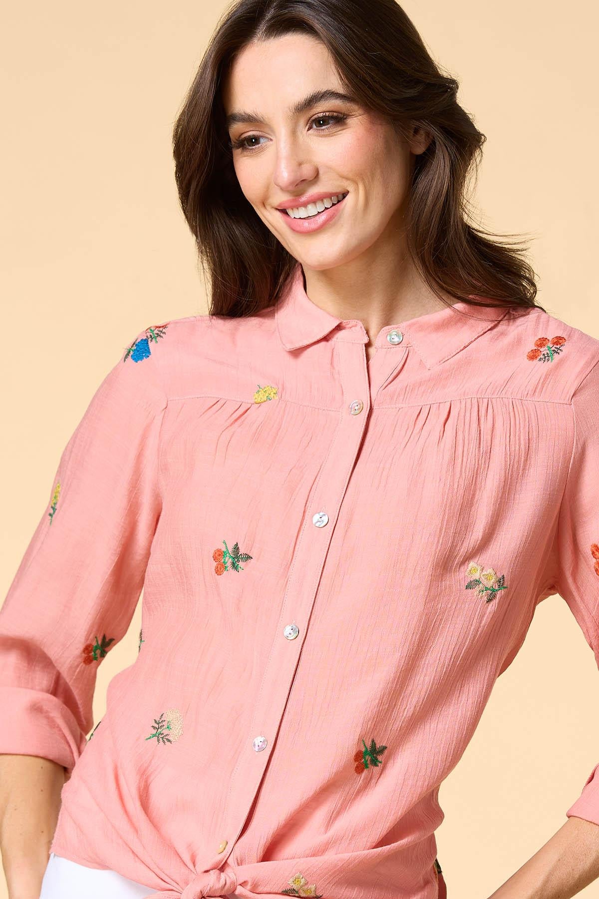 Versona coral blossoms shirt PINK