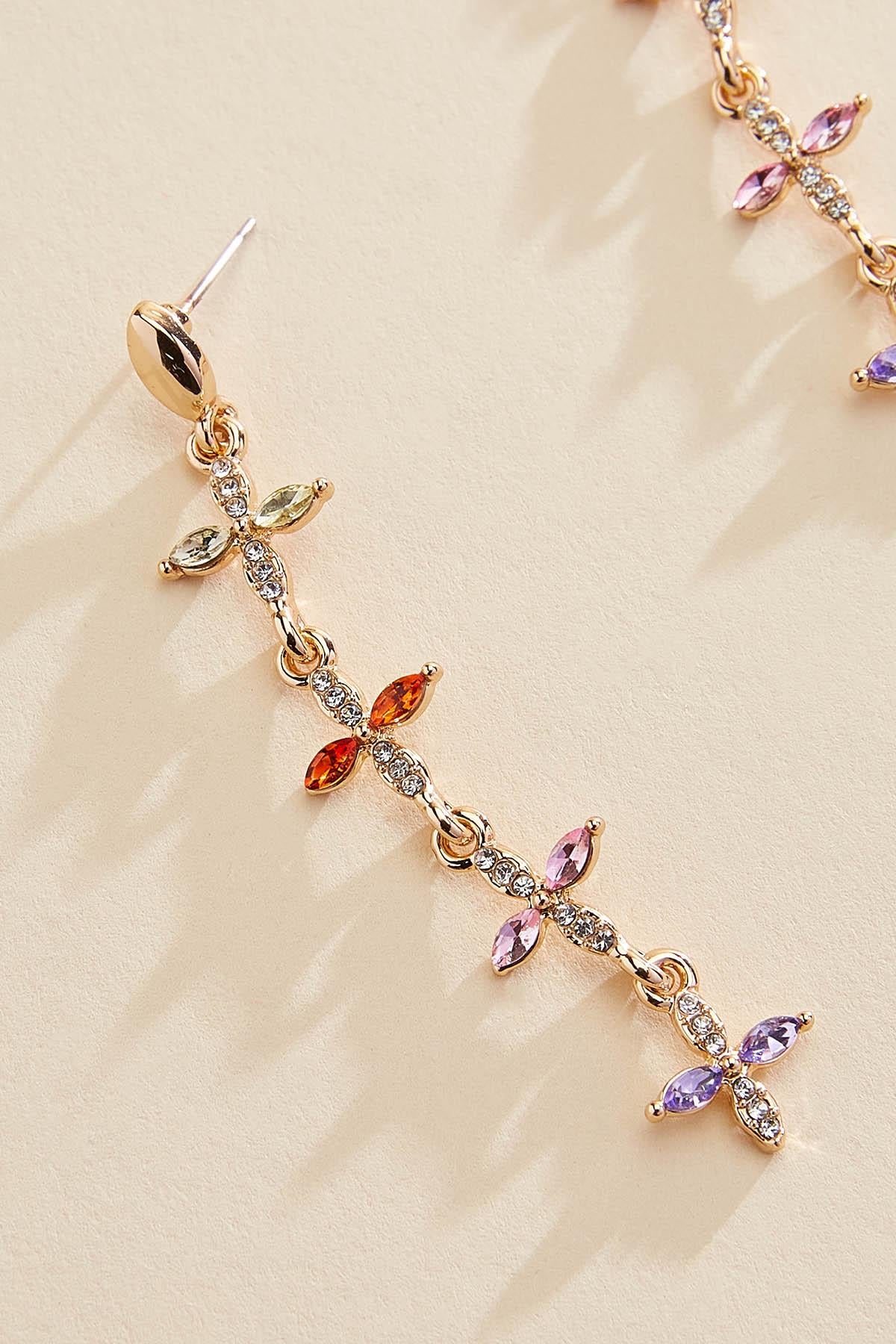 Versona multicolor floral linear earrings MULTI_SPRING