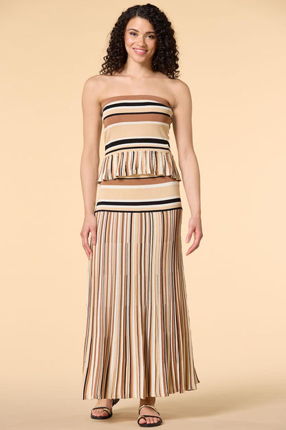 Versona summer knits strapless tank BROWNBEIGE_MULTI