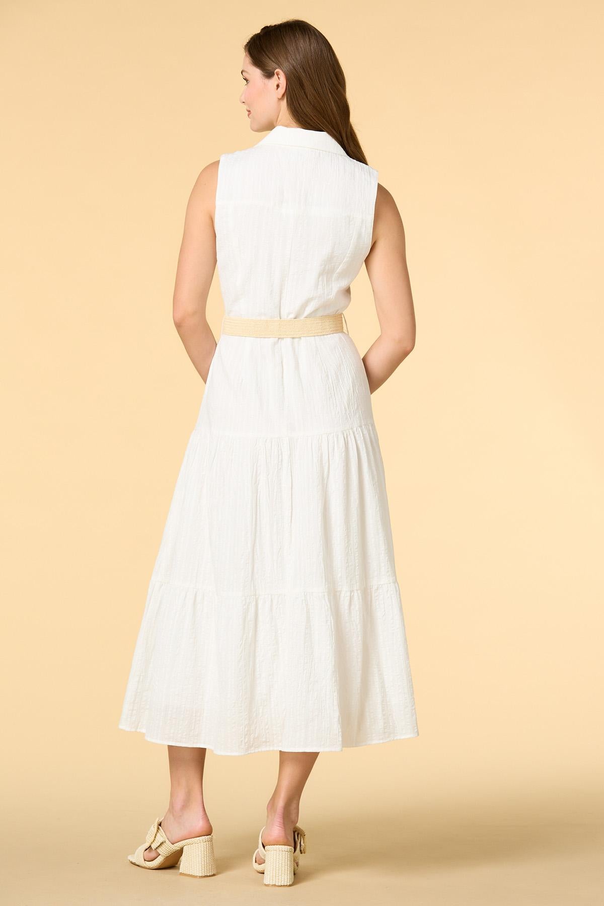 Versona seaside resort shirt dress WHITE