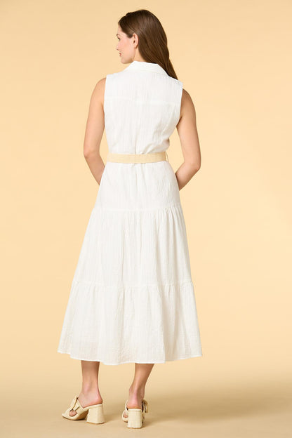 Versona seaside resort shirt dress WHITE