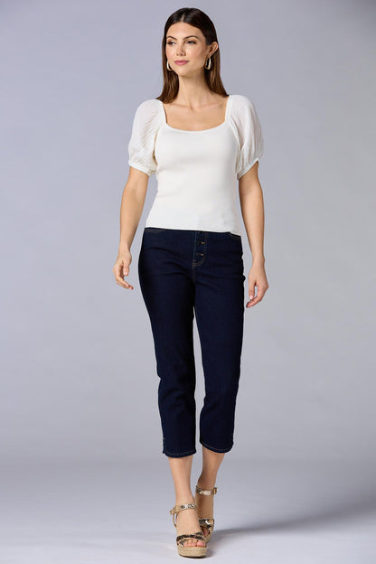 Versona cache sleeve interest sweater BRIGHT_WHITE
