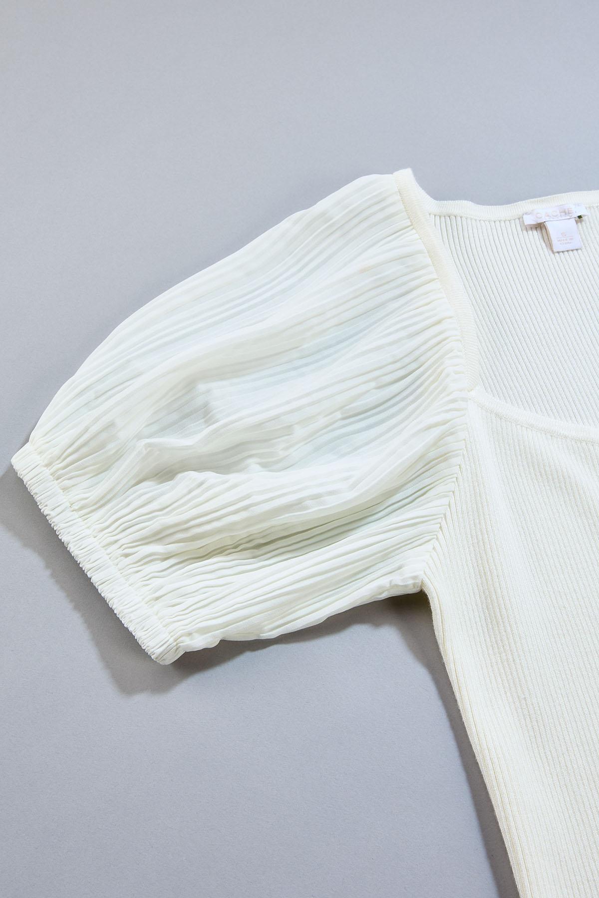 Versona cache sleeve interest sweater BRIGHT_WHITE