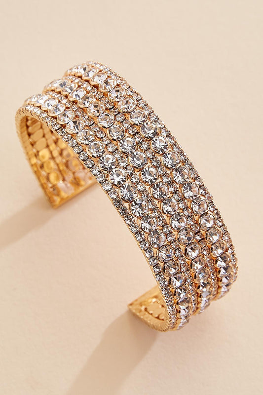 Versona rhinestone embellished cuff bracelet GOLD