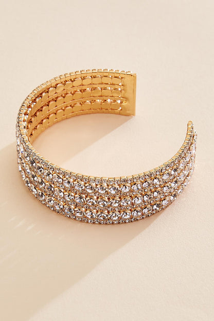 Versona rhinestone embellished cuff bracelet GOLD