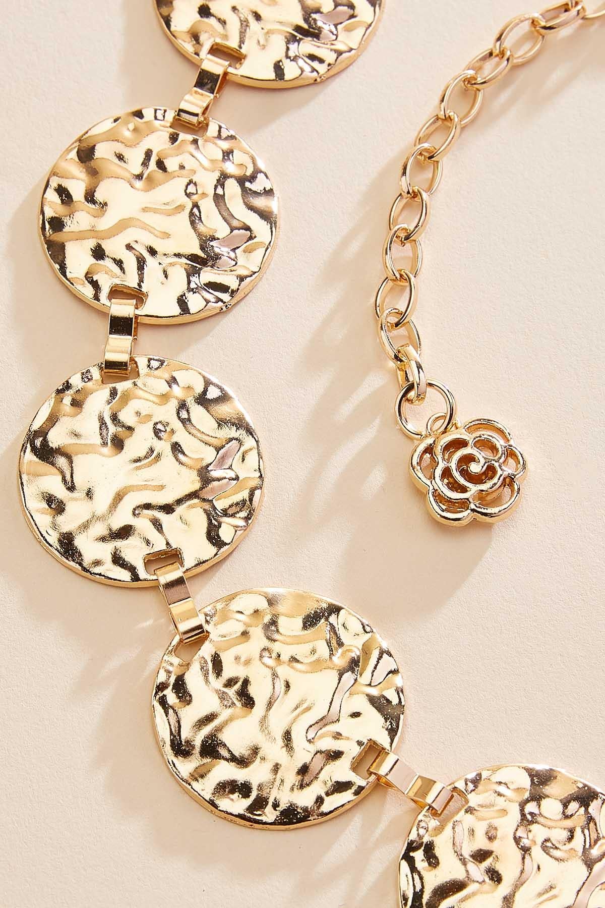 Versona hammered gold coin chain belt GOLD