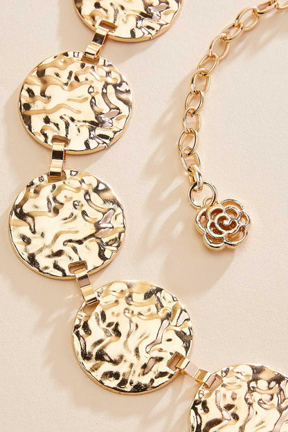 Versona hammered gold coin chain belt GOLD