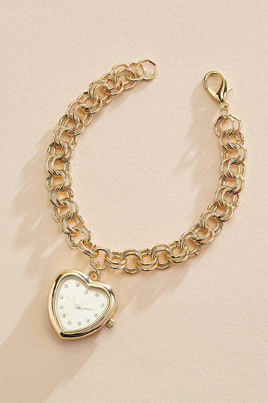 Versona gold heart watch chain bracelet GOLD