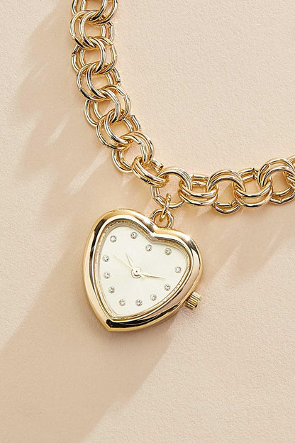 Versona gold heart watch chain bracelet GOLD