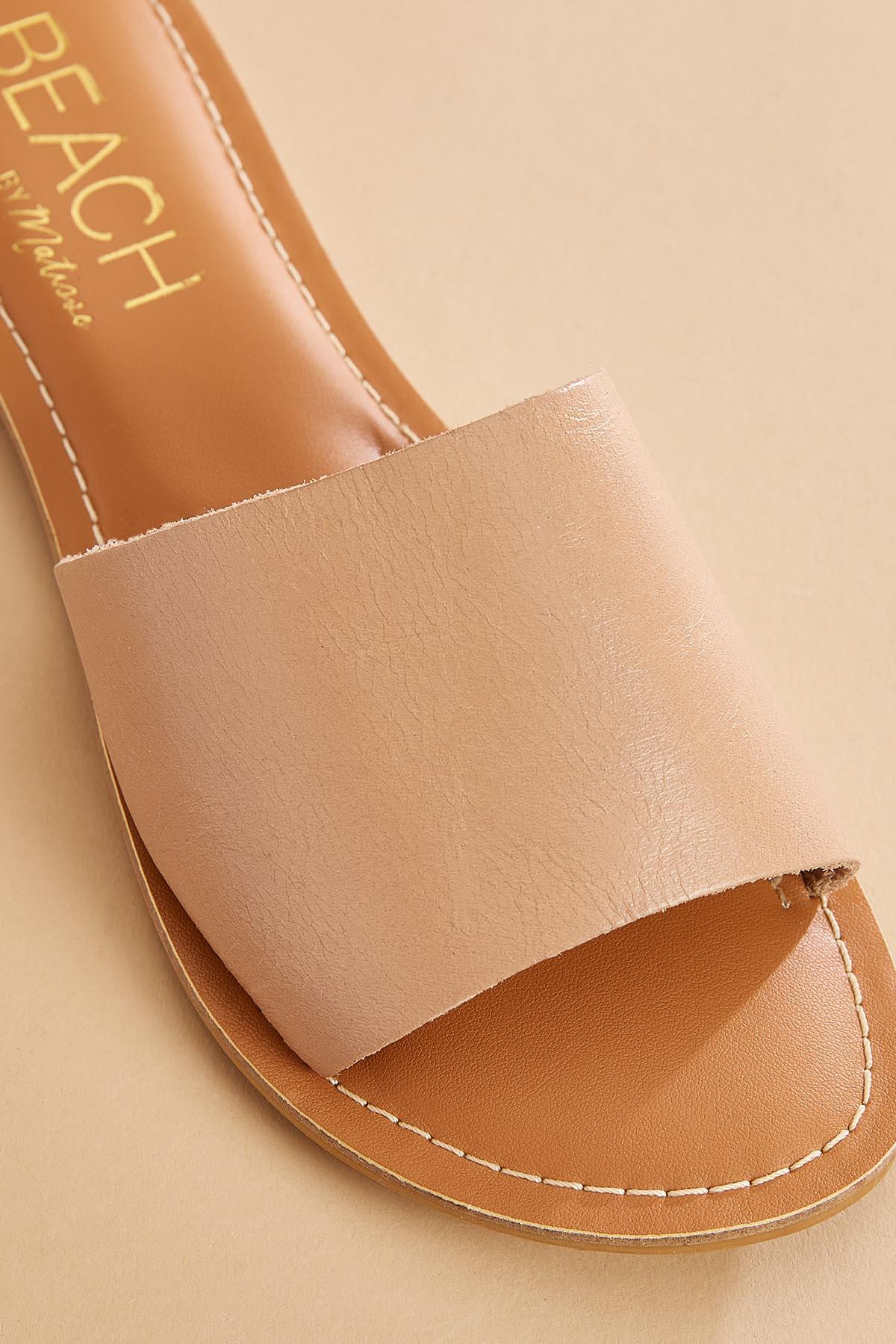 Versona faux leather single band sandals WHITE