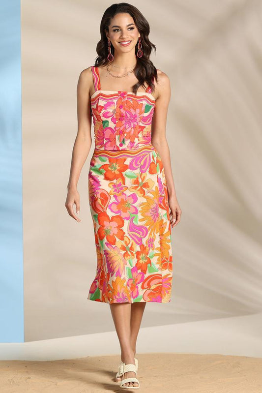 Versona caribbean cutie midi skirt MULTI