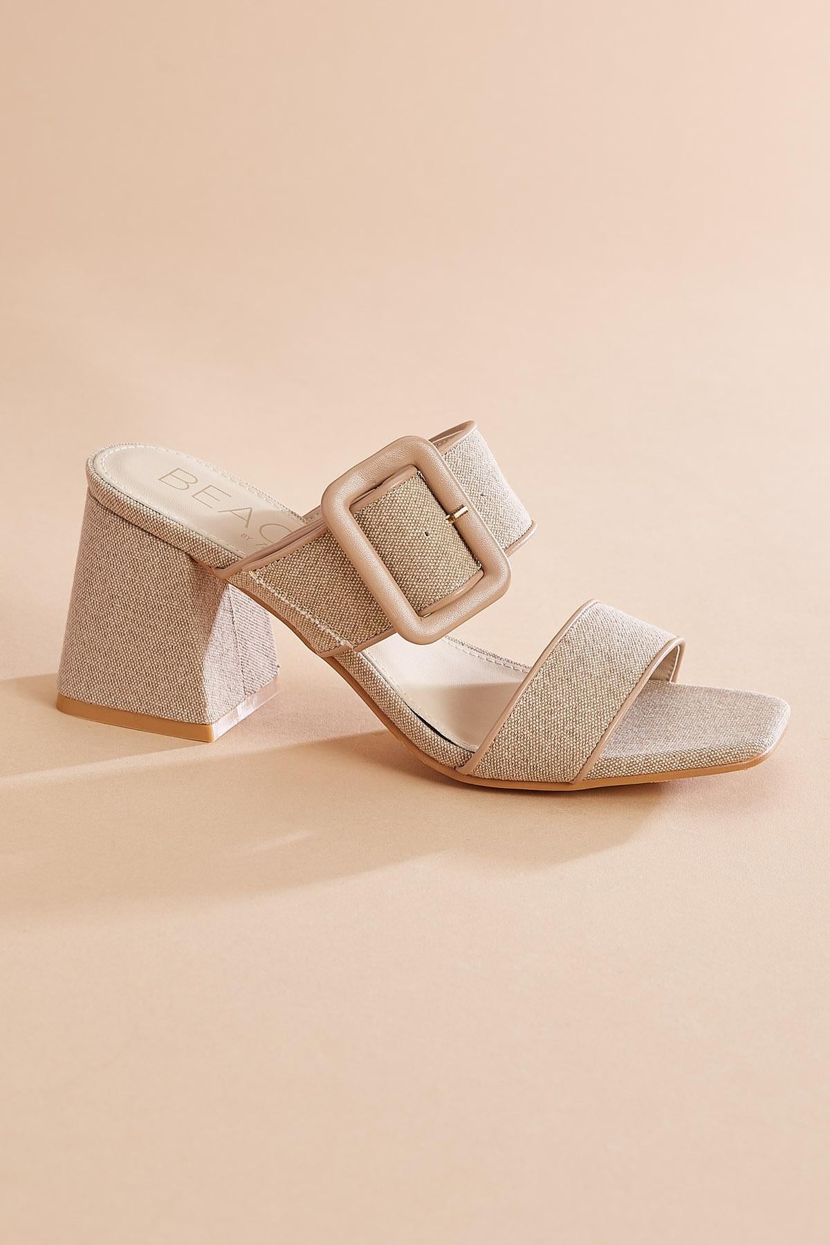 Versona buckle band block heels BEIGE