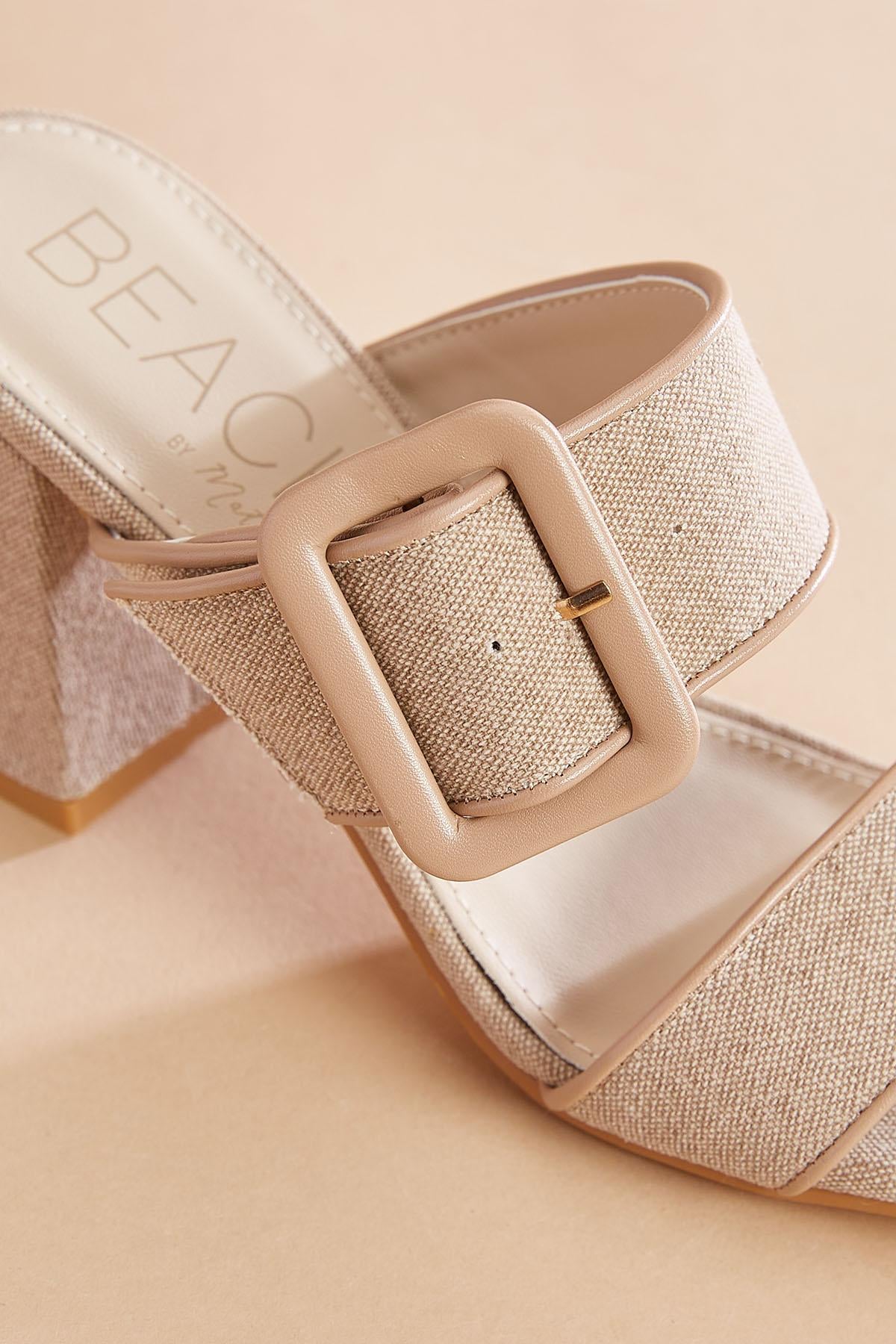 Versona buckle band block heels BEIGE