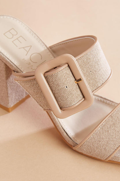 Versona buckle band block heels BEIGE