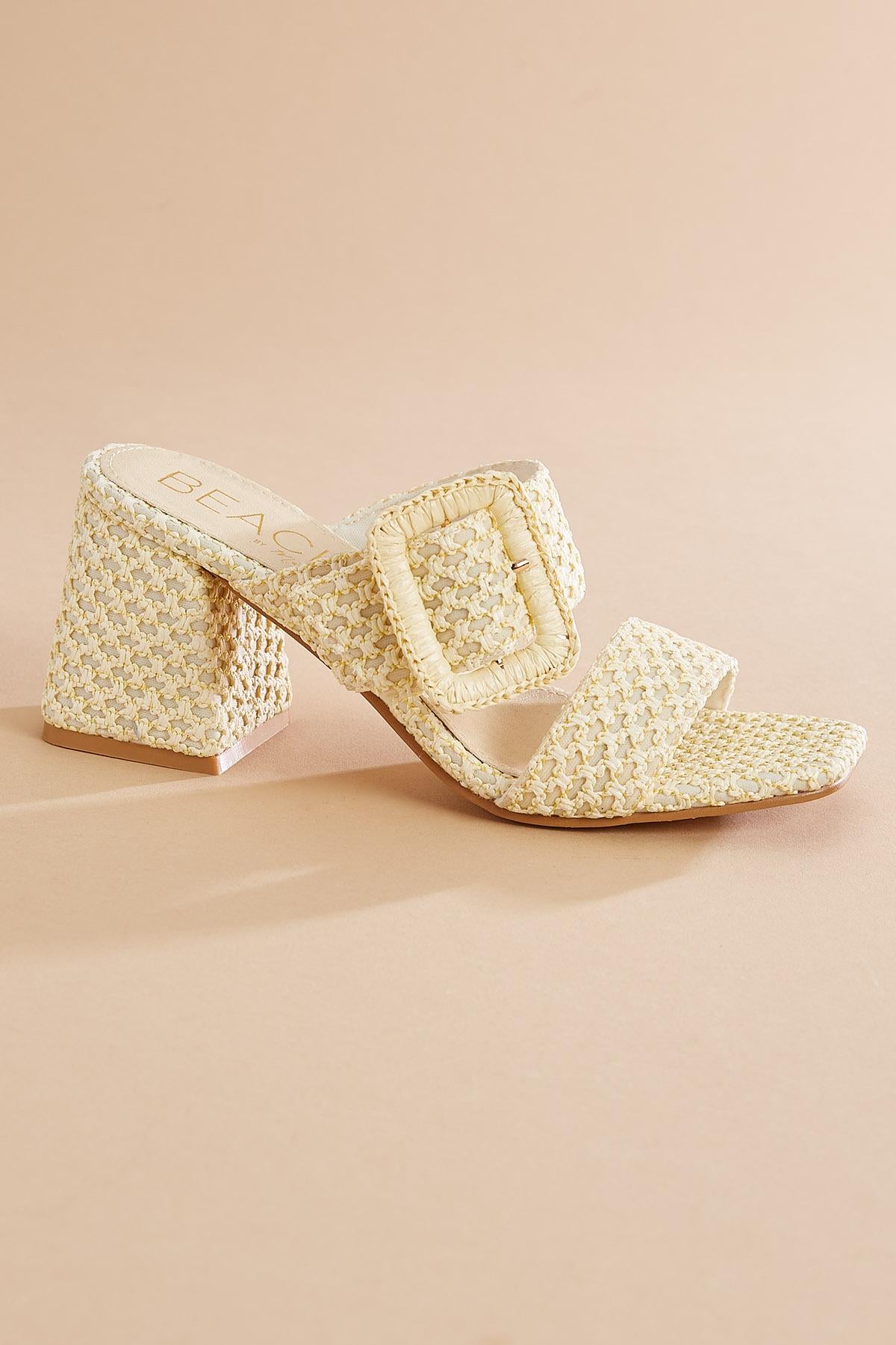 Versona buckle band block heels BEIGE
