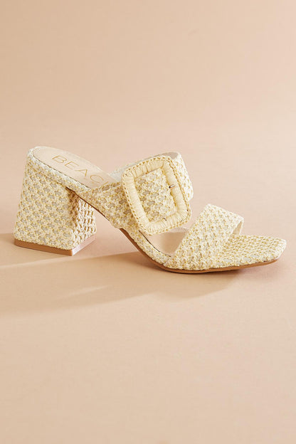 Versona buckle band block heels BEIGE