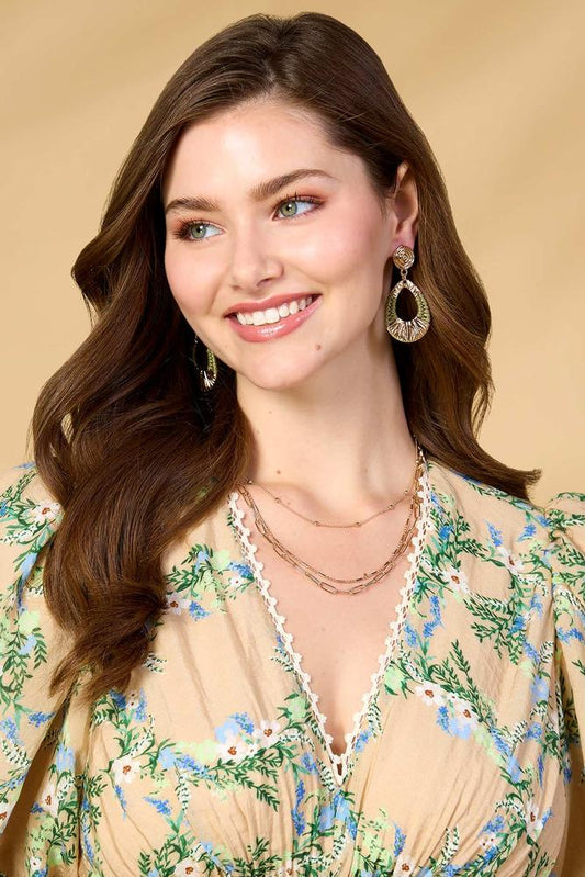 Versona thread wrapped gold tear earrings SEA_GRASS