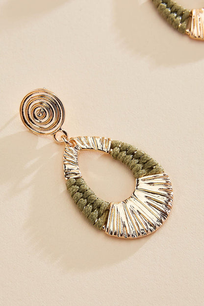 Versona thread wrapped gold tear earrings SEA_GRASS
