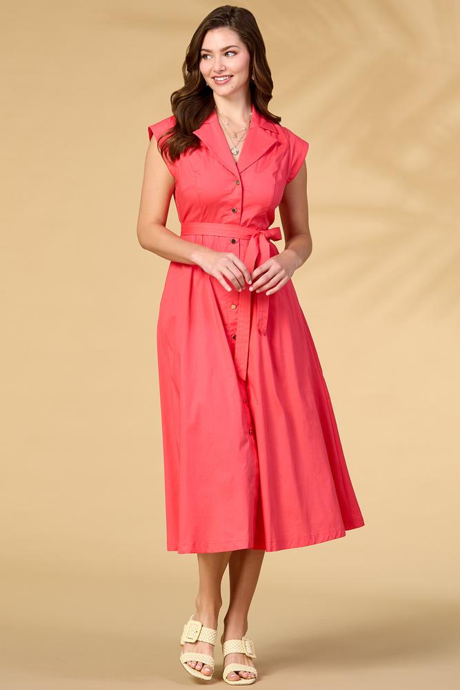 Versona coral crush shirt dress CORAL