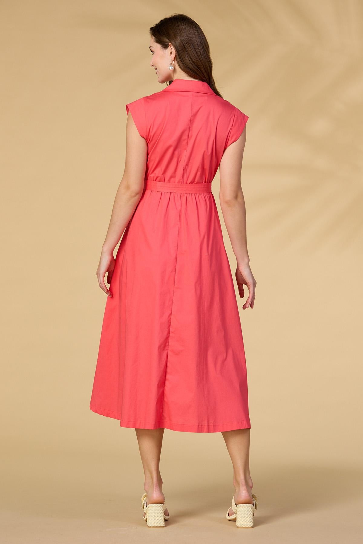 Versona coral crush shirt dress CORAL