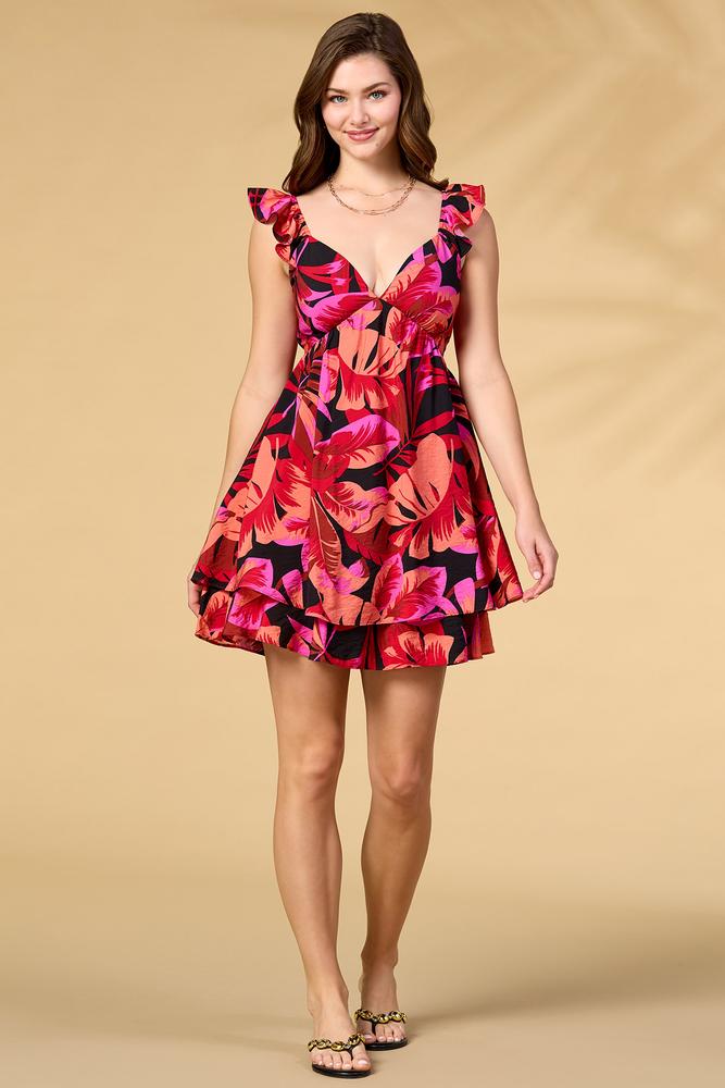 Versona hawaii nights mini dress RED_MULTI