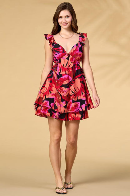 Versona hawaii nights mini dress RED_MULTI