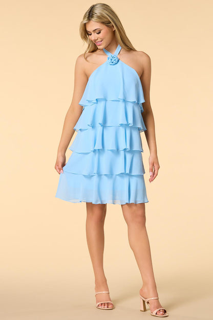 Versona kiss from a rose mini dress BLUE